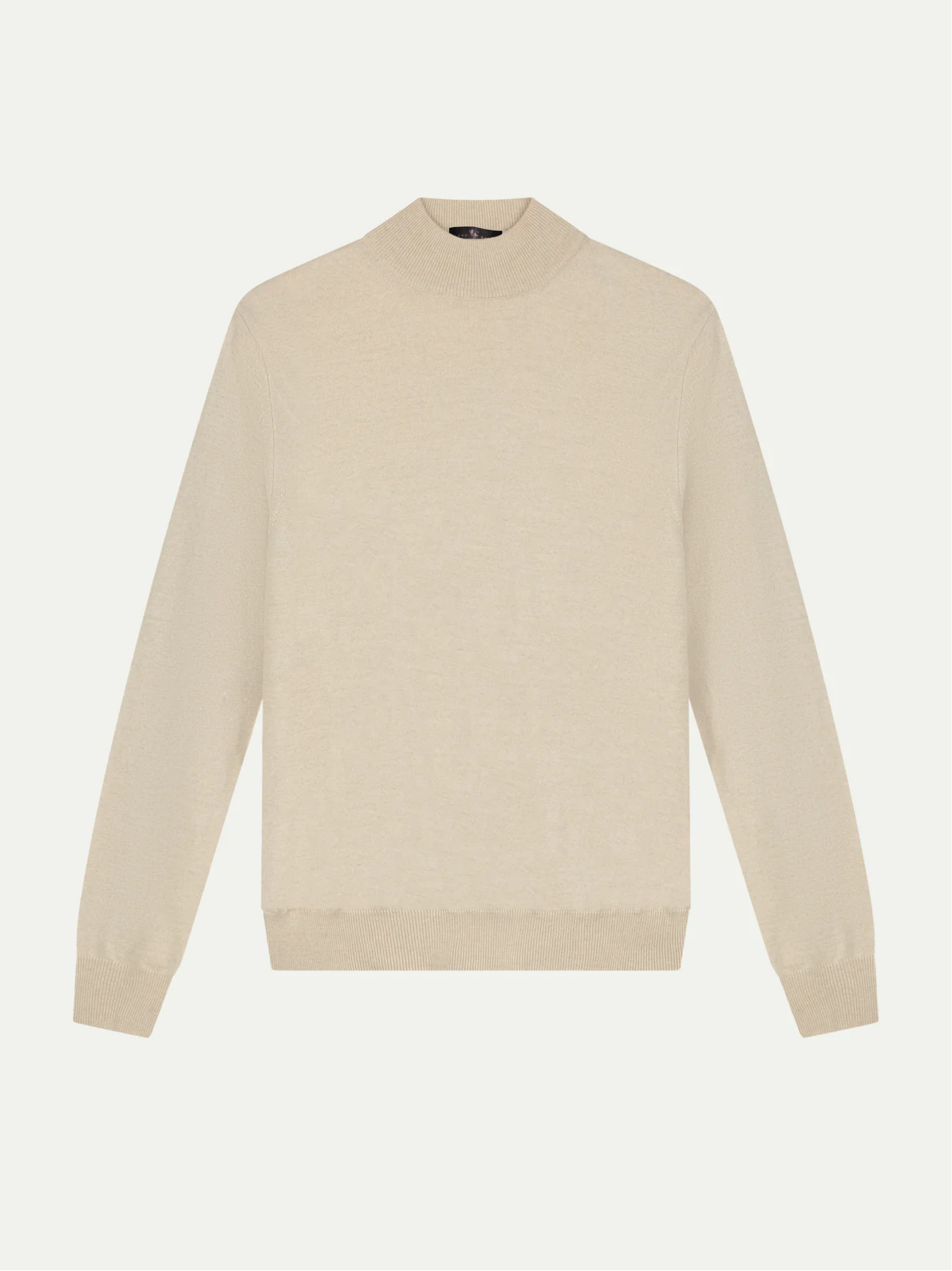 Merino Mock Neck Sweater | Beige